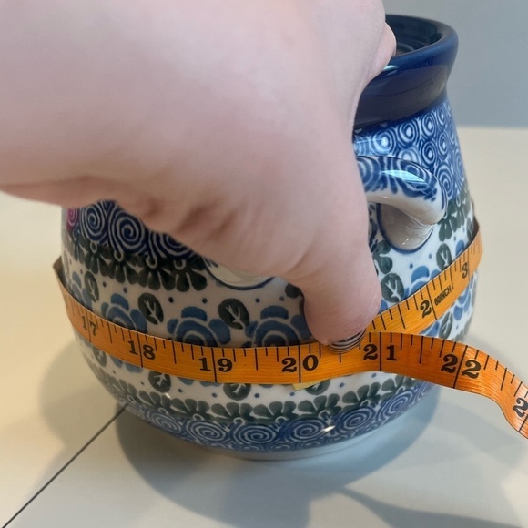 Ceramika Artystyczna Artistic Ceramic Polish Painted Rose Pottery Jar W/ Handles - Picture 4 of 10